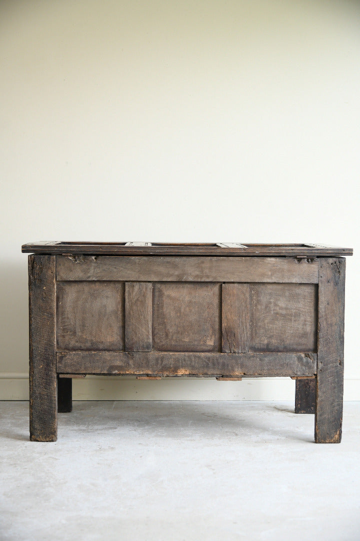 Late 17th Century Carved Oak Coffer Blanket Chest