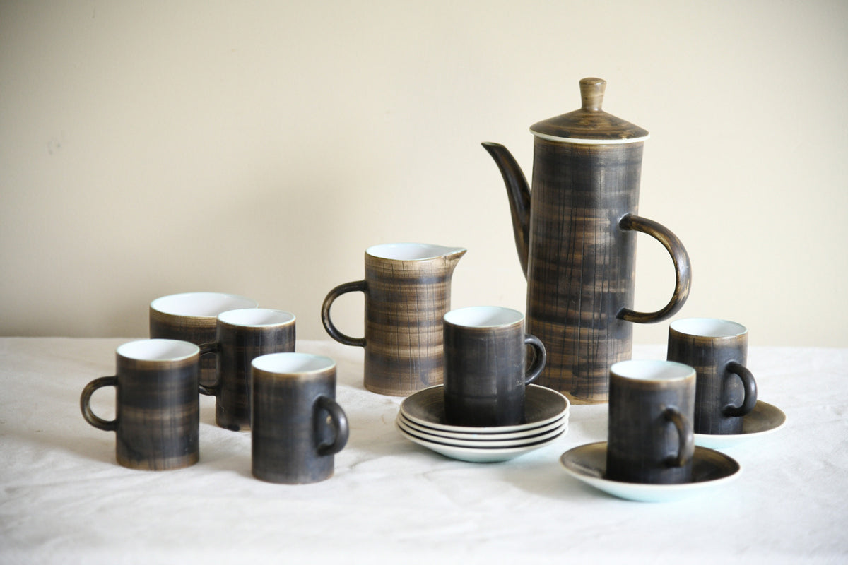 Vintage Cinque Ports Pottery Rye 15 Piece Coffee Set