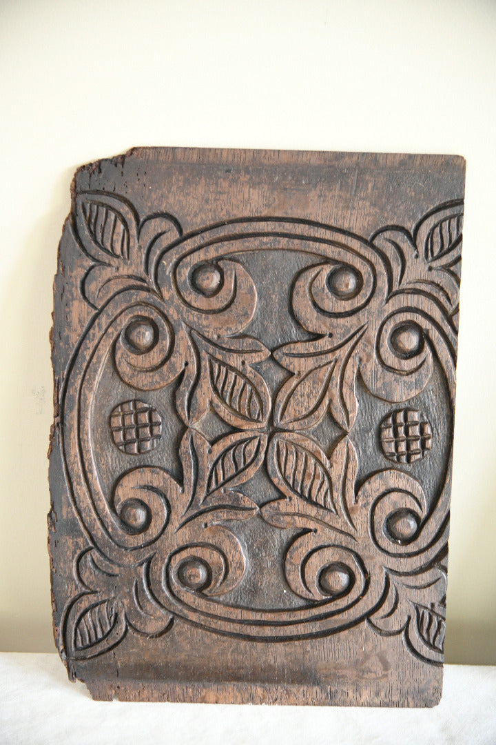 Pair of Antique Carved Oak Foliate Panels