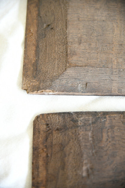 Pair of Antique Carved Oak Foliate Panels