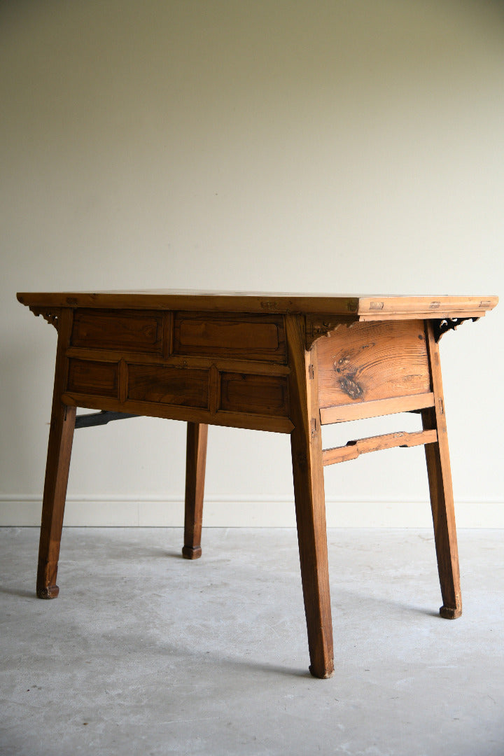Antique Chinese Elm Console Table with Drawers