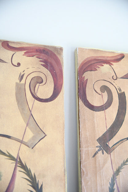 Pair of Large Painted Canvas Panels After Jean-Antoine Watteau L?Enjoleur / The Coaxer