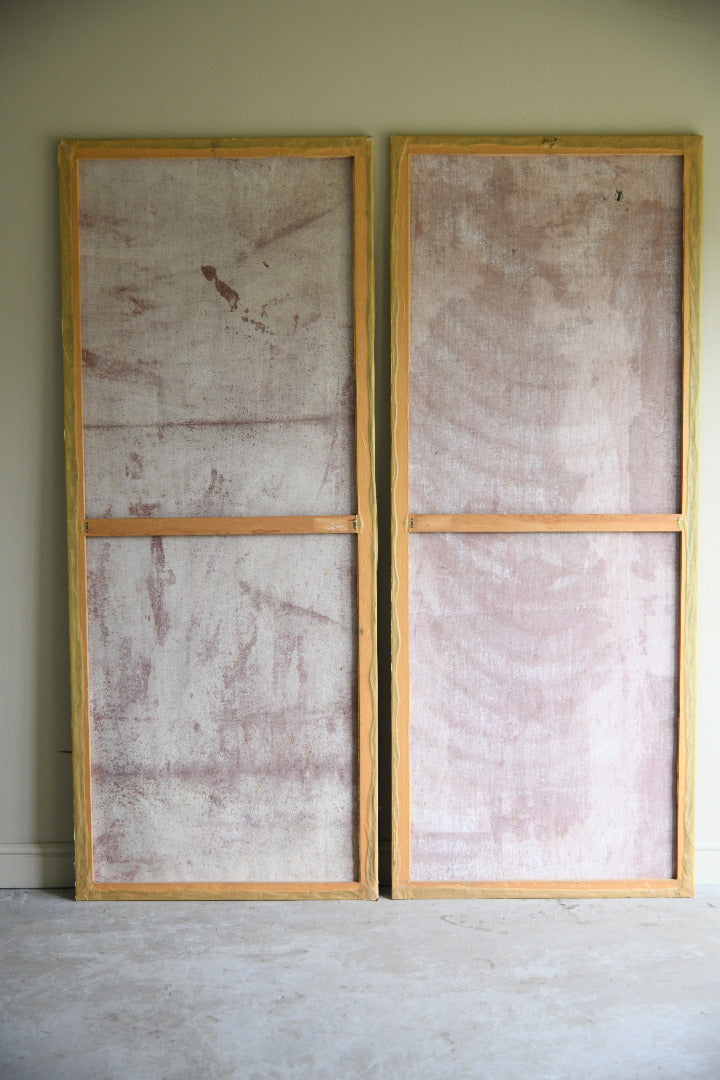 Pair of Large Painted Canvas Panels After Jean-Antoine Watteau L?Enjoleur / The Coaxer