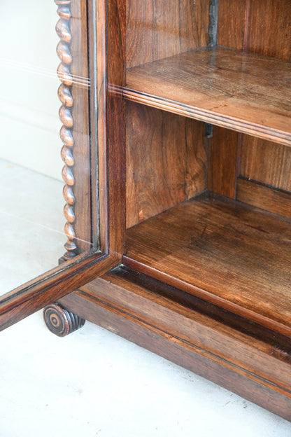 Regency Rosewood Glazed Display Cabinet with Barley Twist Columns