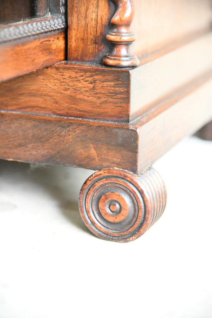 Regency Rosewood Glazed Display Cabinet with Barley Twist Columns