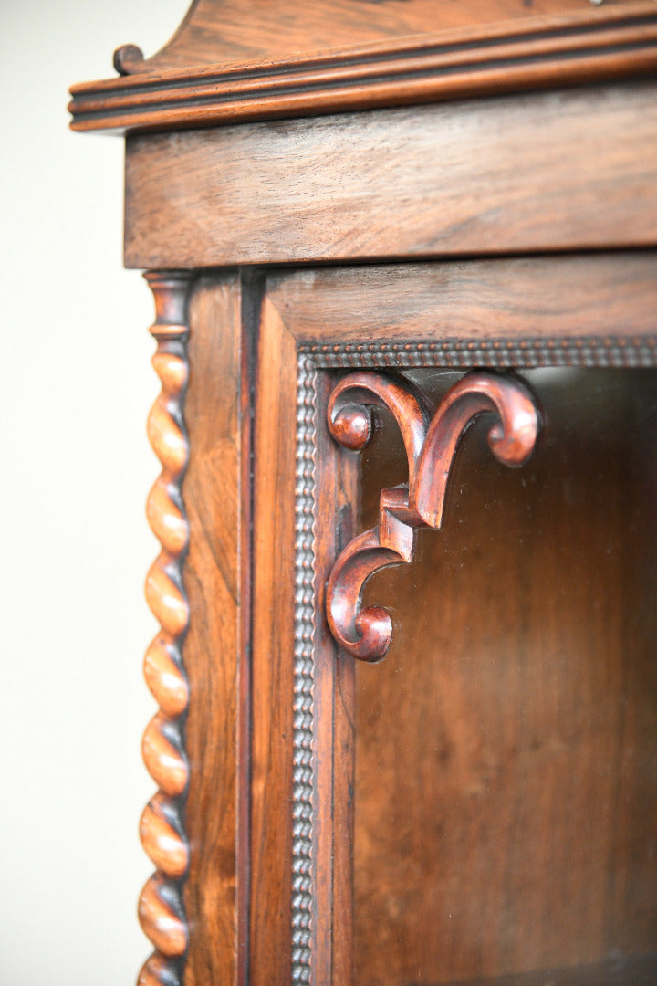 Regency Rosewood Glazed Display Cabinet with Barley Twist Columns