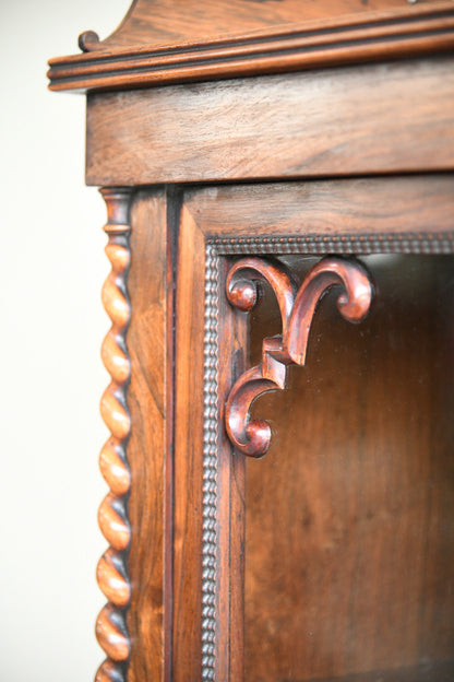 Regency Rosewood Glazed Display Cabinet with Barley Twist Columns