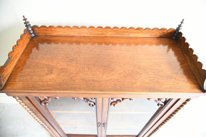 Regency Rosewood Glazed Display Cabinet with Barley Twist Columns