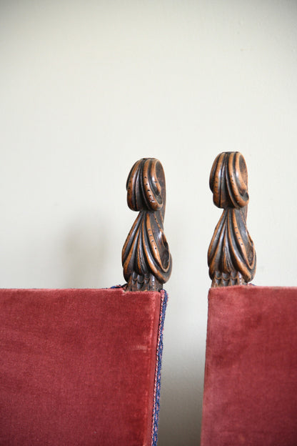Pair of Late 19th Century Spanish Renaissance Revival Walnut Side Chairs