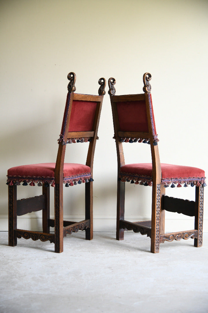 Pair of Late 19th Century Spanish Renaissance Revival Walnut Side Chairs