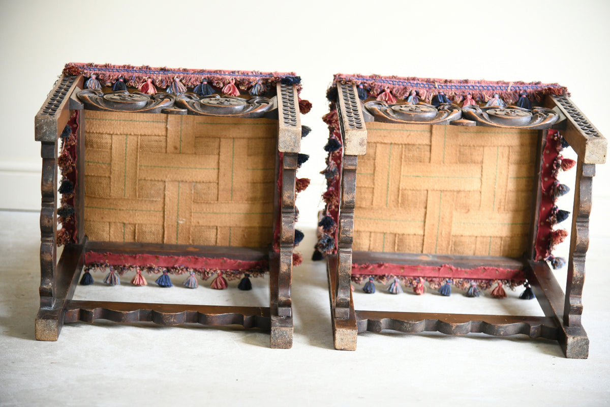 Pair of Late 19th Century Spanish Renaissance Revival Walnut Side Chairs