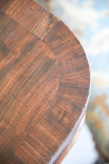 Mahogany Fold Over Pedestal Table with Carved Paw Feet