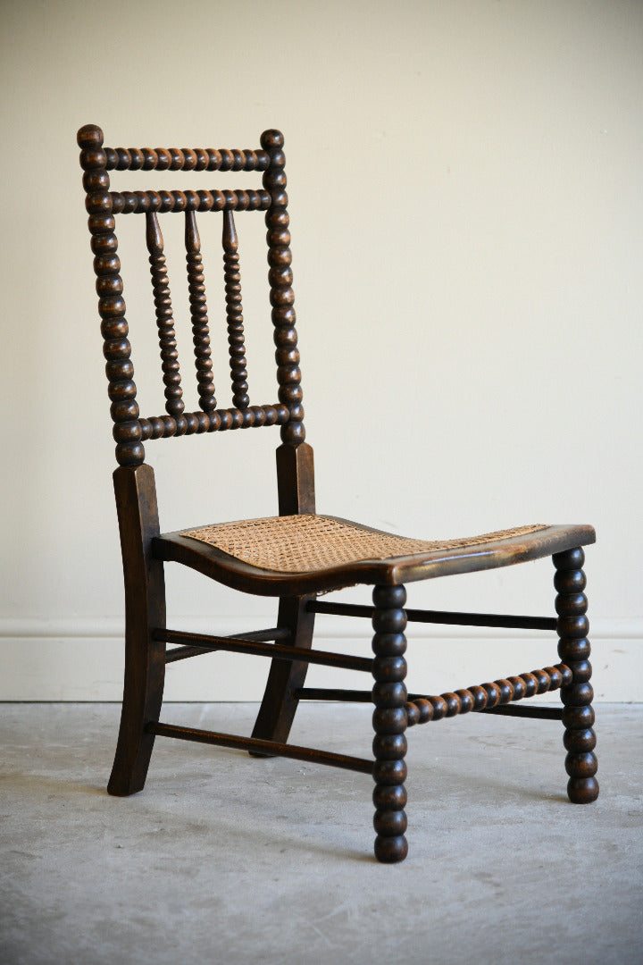 Antique Bobbin Turned Side Chair with Cane Seat