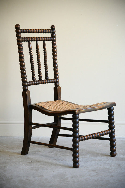 Antique Bobbin Turned Side Chair with Cane Seat