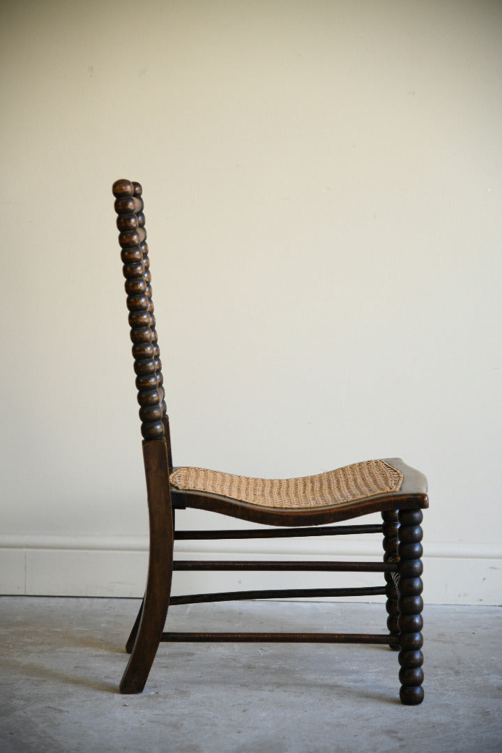Antique Bobbin Turned Side Chair with Cane Seat