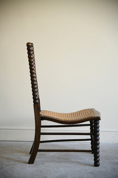 Antique Bobbin Turned Side Chair with Cane Seat