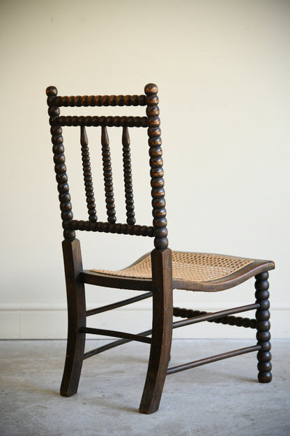 Antique Bobbin Turned Side Chair with Cane Seat