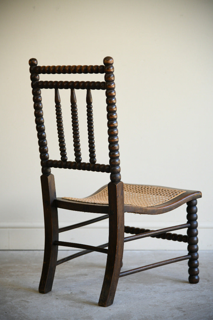 Antique Bobbin Turned Side Chair with Cane Seat