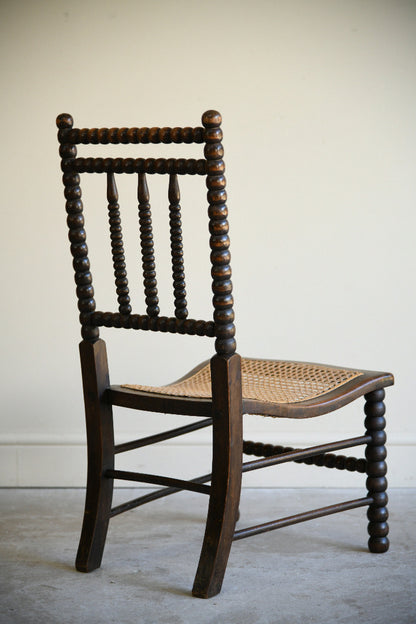 Antique Bobbin Turned Side Chair with Cane Seat