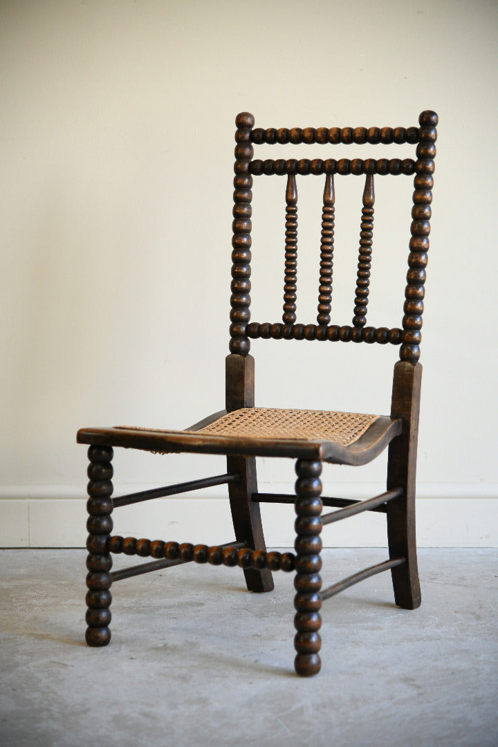 Antique Bobbin Turned Side Chair with Cane Seat