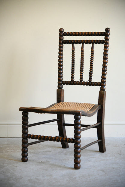 Antique Bobbin Turned Side Chair with Cane Seat