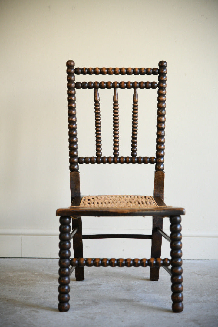Antique Bobbin Turned Side Chair with Cane Seat
