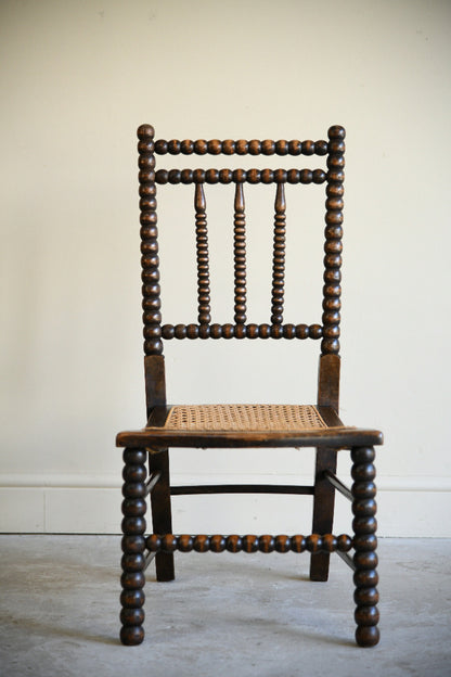 Antique Bobbin Turned Side Chair with Cane Seat