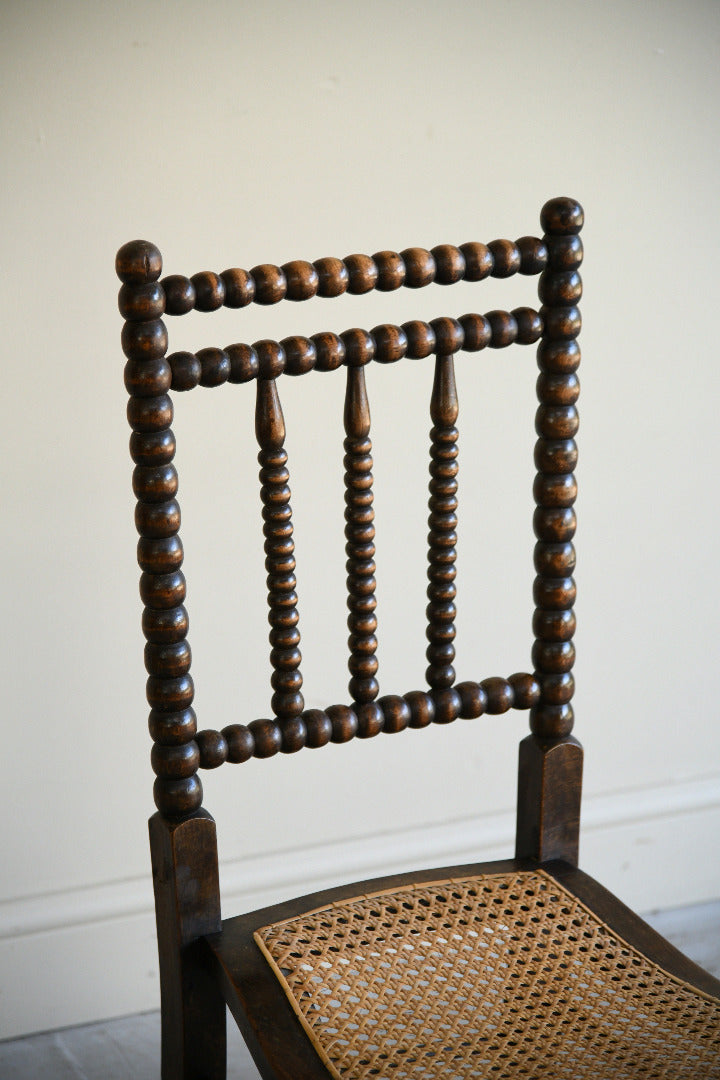 Antique Bobbin Turned Side Chair with Cane Seat