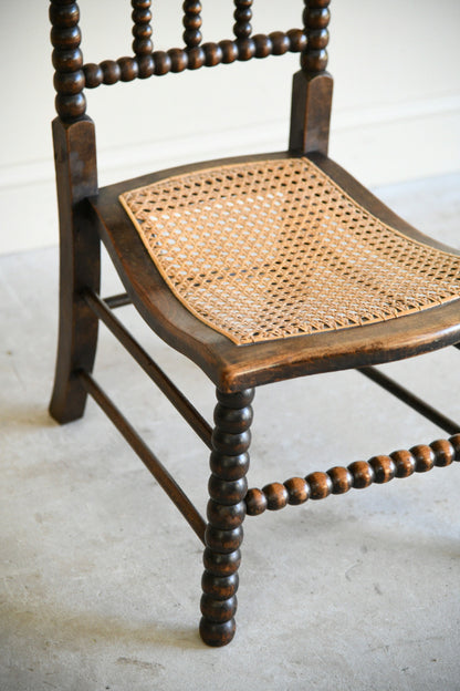 Antique Bobbin Turned Side Chair with Cane Seat