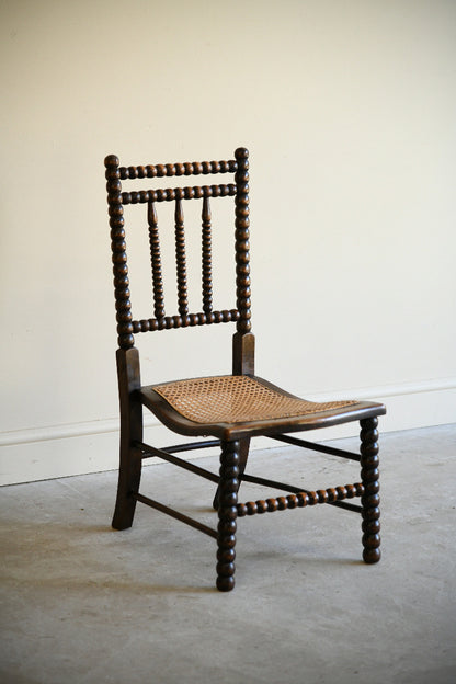 Antique Bobbin Turned Side Chair with Cane Seat