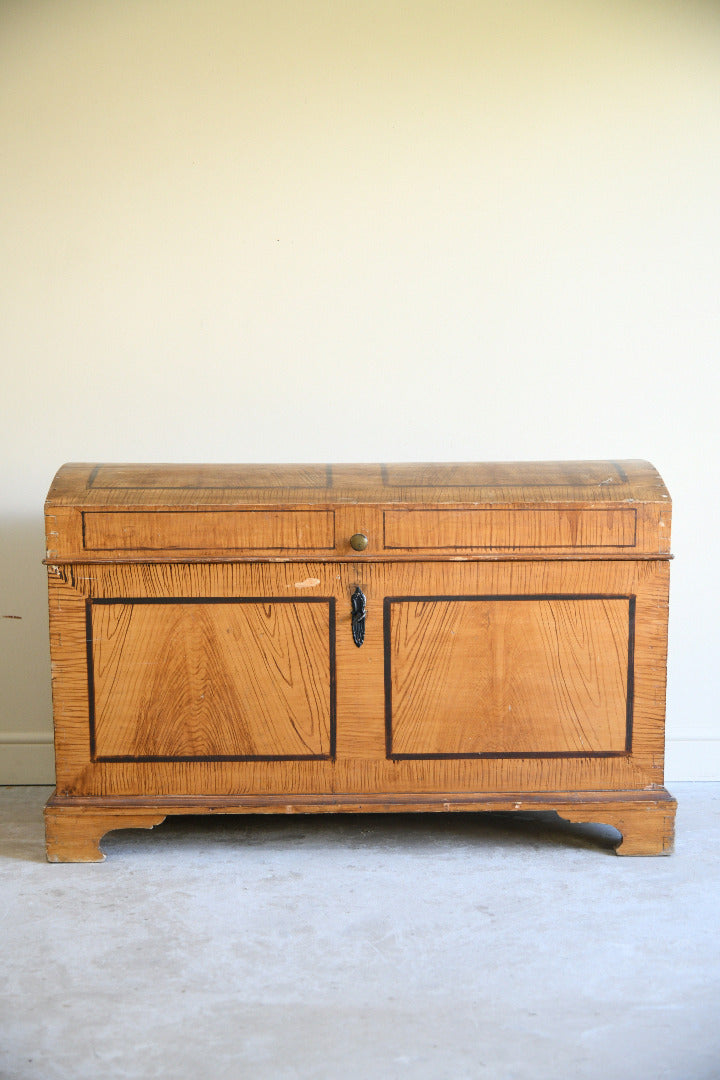 Early 20th Century Painted Scumble Dome Top Trunk