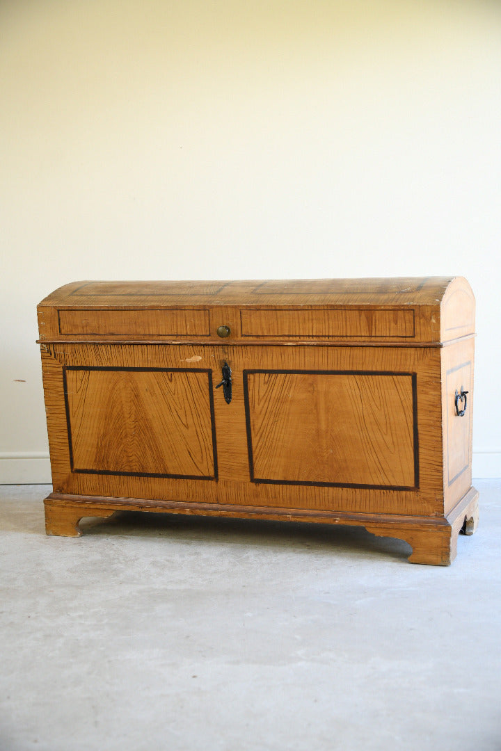 Early 20th Century Painted Scumble Dome Top Trunk