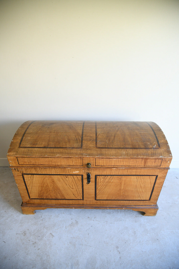 Early 20th Century Painted Scumble Dome Top Trunk
