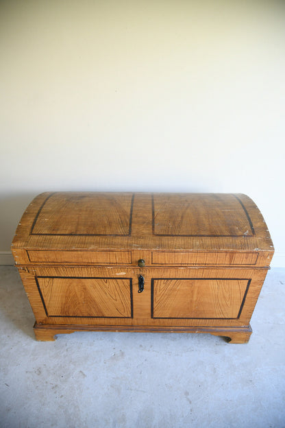 Early 20th Century Painted Scumble Dome Top Trunk