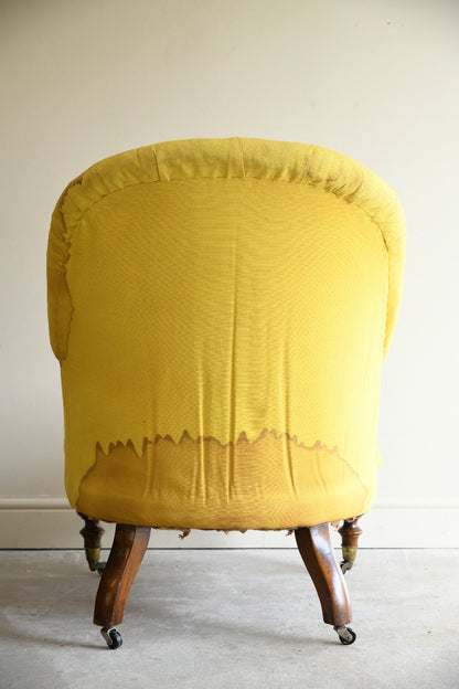 Victorian Button Back Armchair for Reupholstery