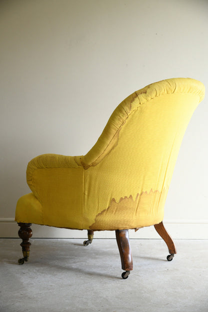 Victorian Button Back Armchair for Reupholstery