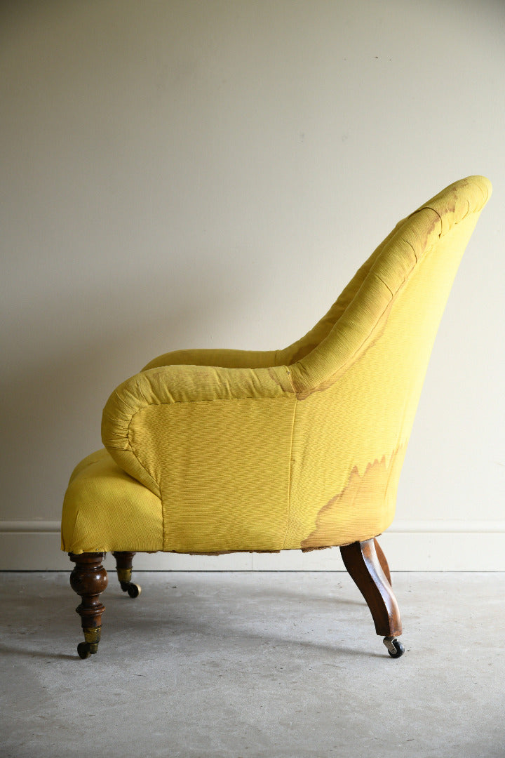 Victorian Button Back Armchair for Reupholstery