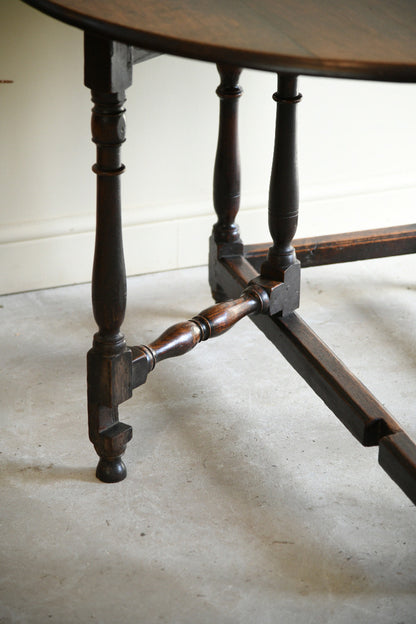 George III Oak Oval Gateleg Dining Table