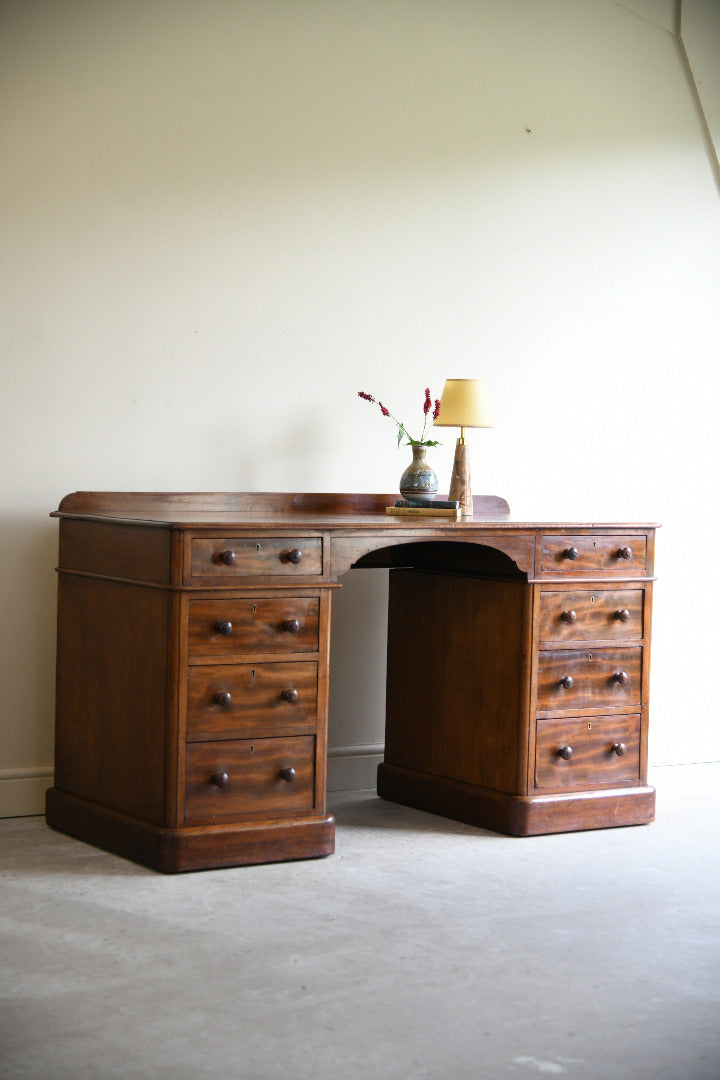 Maple & Co Mahogany Pedestal Dressing Table