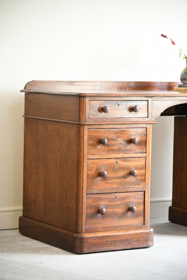 Maple & Co Mahogany Pedestal Dressing Table