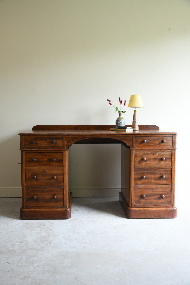 Maple & Co Mahogany Pedestal Dressing Table