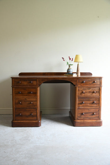 Maple & Co Mahogany Pedestal Dressing Table