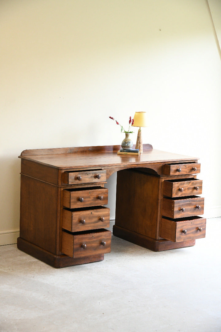 Maple & Co Mahogany Pedestal Dressing Table