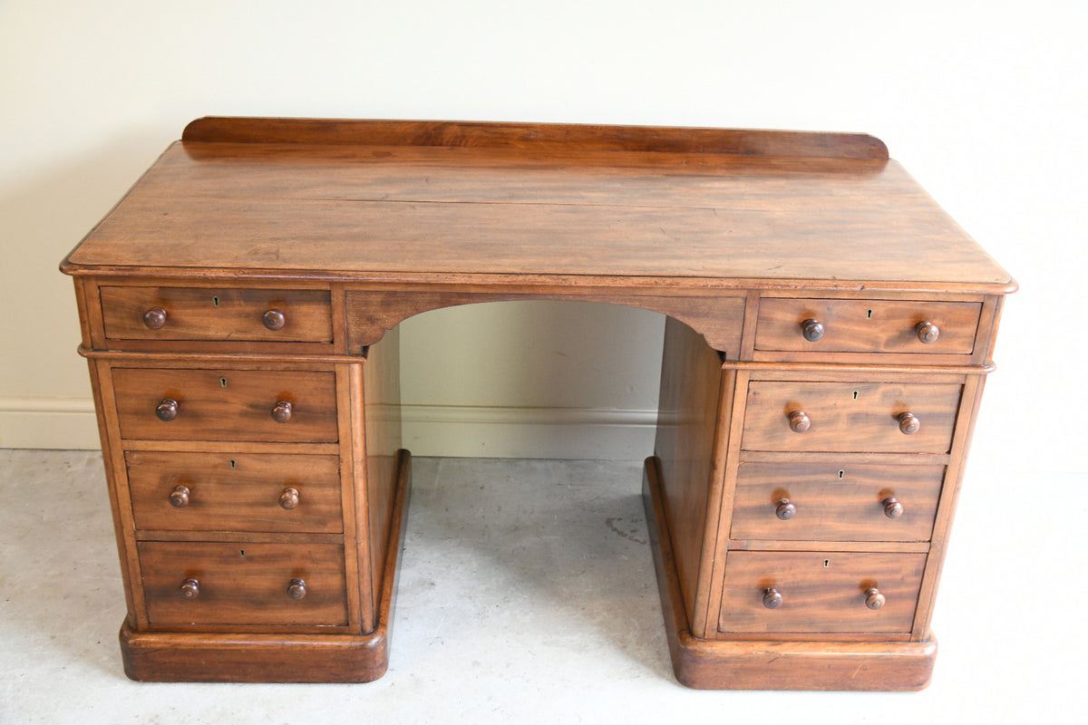 Maple & Co Mahogany Pedestal Dressing Table