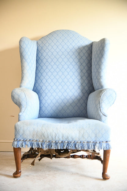 Antique Wingback Armchair for Reupholstery