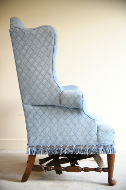 Antique Wingback Armchair for Reupholstery