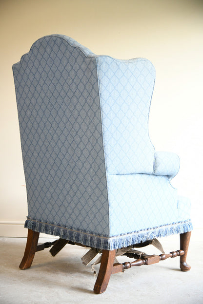 Antique Wingback Armchair for Reupholstery