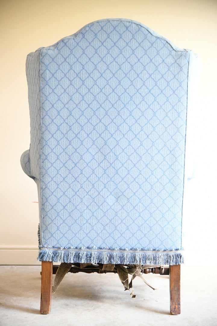 Antique Wingback Armchair for Reupholstery