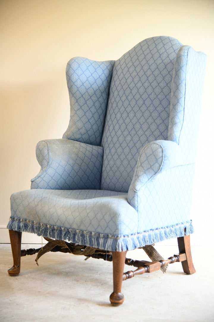 Antique Wingback Armchair for Reupholstery