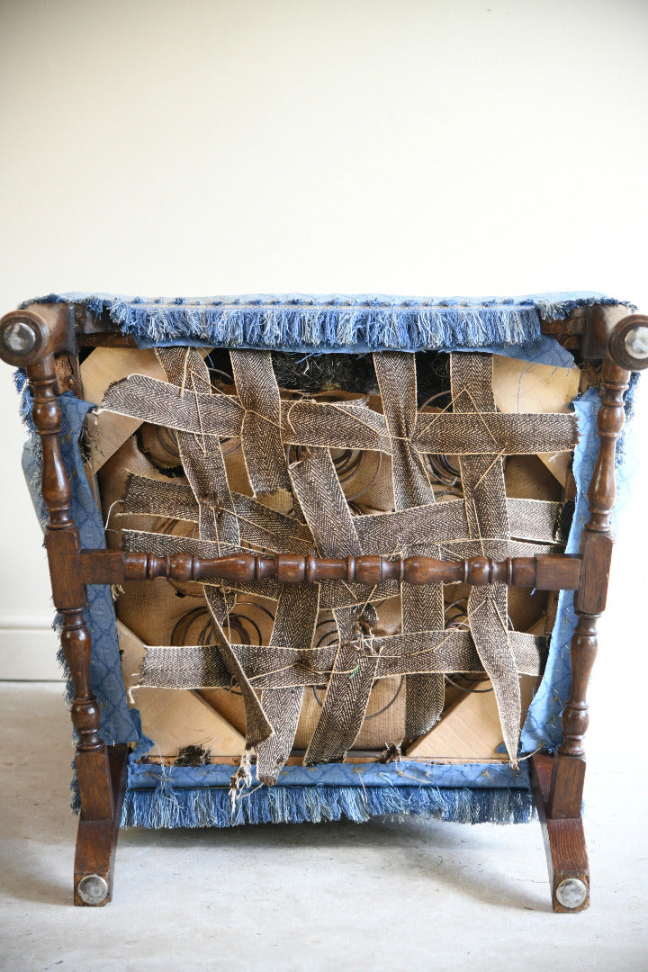 Antique Wingback Armchair for Reupholstery